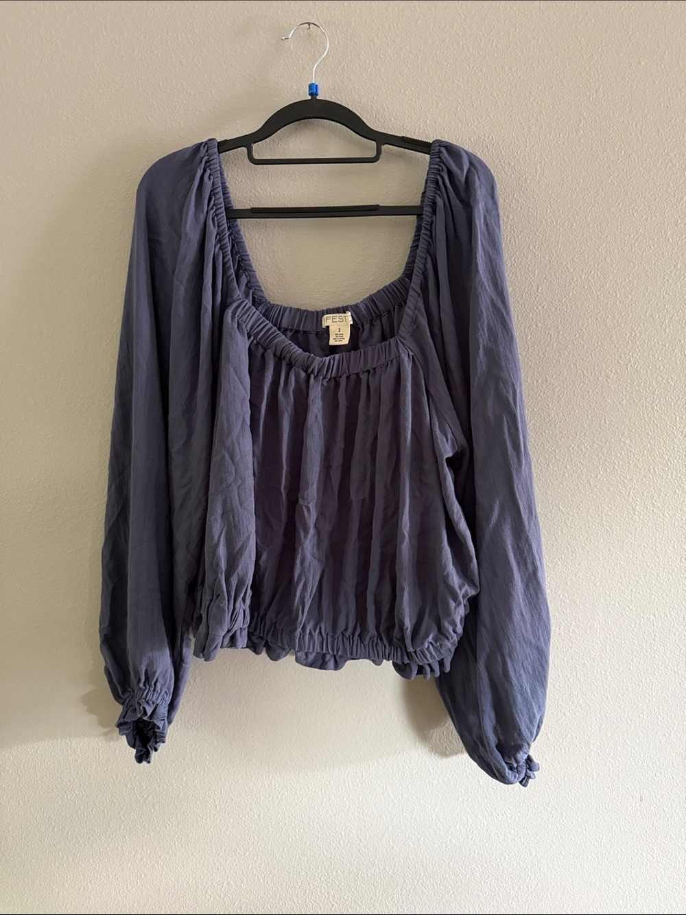 torrid Slate Blue Peasant Crop Top